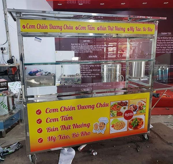 Tủ nhôm kính bán cơm giá rẻ