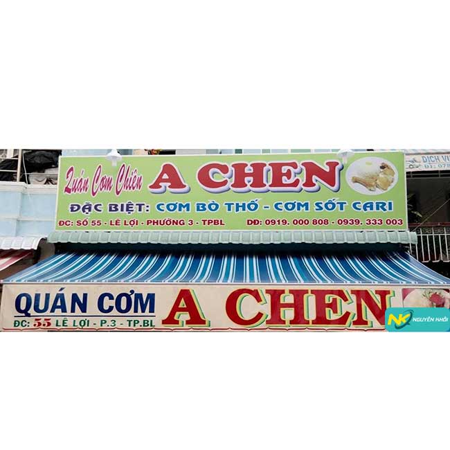 Bảng hiệu quán cơm A Chen