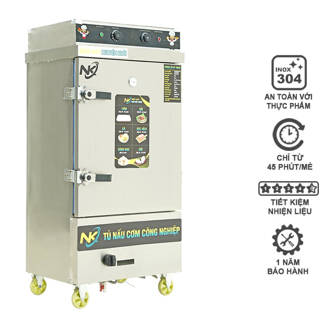 Tủ nấu cơm 8 khay điện gas NK-8KDGL