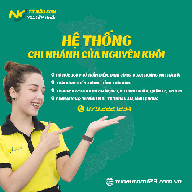 Địa chỉ mua tủ nấu cơm công nghiệp Nguyên Khôi