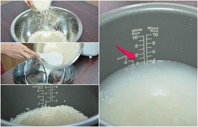 Đong nước nấu cơm để tránh bị nhão