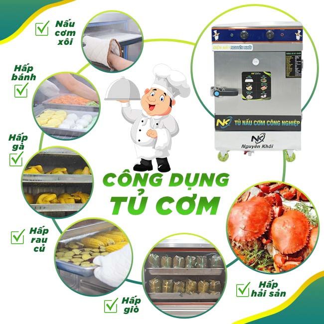 Công dụng tủ nấu cơm 6 khay 