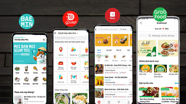 Một số app giao đồ ăn nổi bật, kinh doanh đồ ăn online