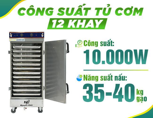 Tủ nấu cơm điện 12 khay