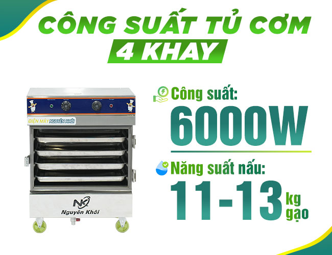 Tủ nấu cơm điện 4 khay