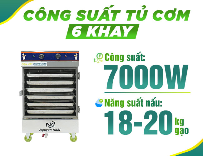 Tủ nấu cơm điện 6 khay