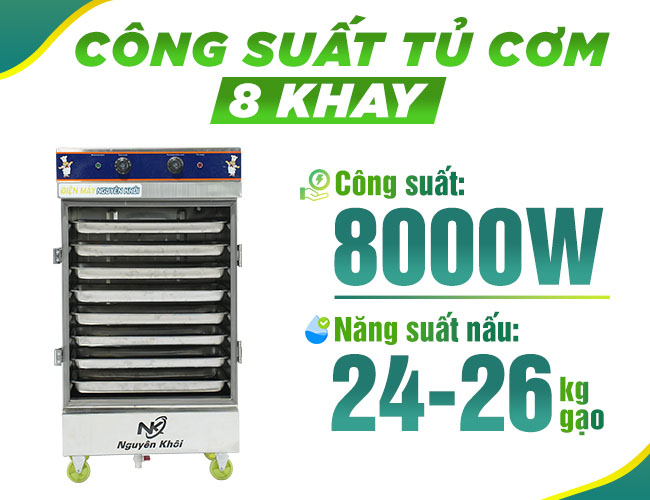 Tủ nấu cơm điện 8 khay