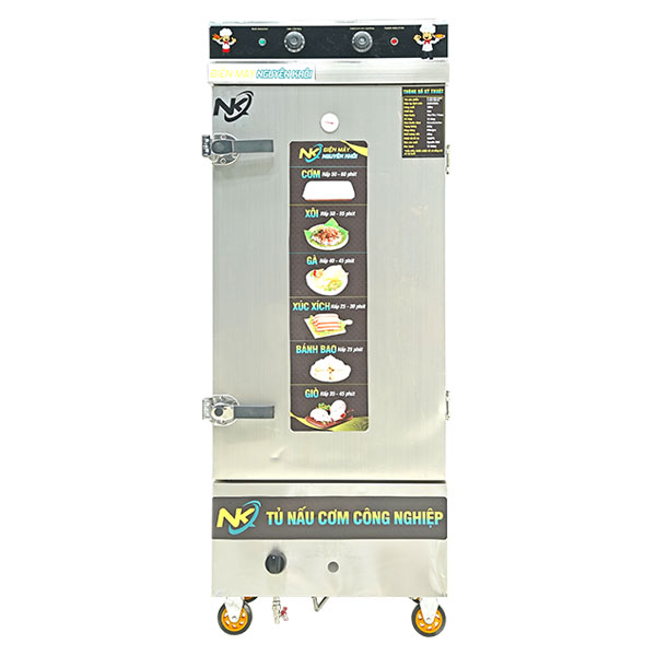 Tủ nấu cơm 12 khay điện gas có điều khiển NK-12KDGL