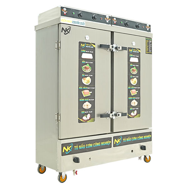 Tủ nấu cơm 24 khay điện gas có điều khiển NK-24KDGL