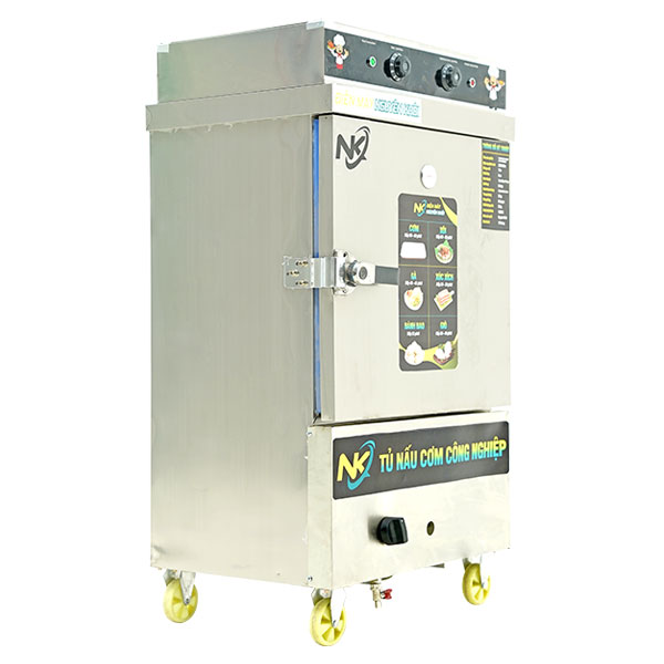 Tủ nấu cơm 6 khay điện gas có điều khiển NK-6KDGL