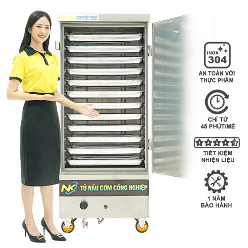 Tủ nấu cơm 12 khay điện gas NK-12KDGL