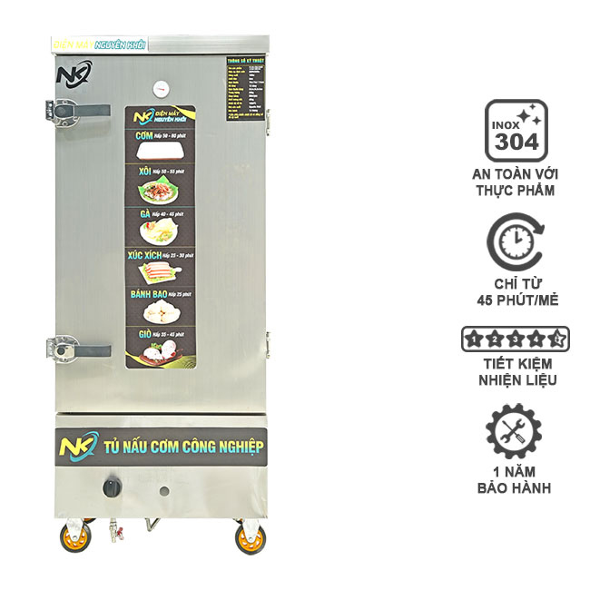 Tủ nấu cơm 12 khay điện gas NK-12KDGL