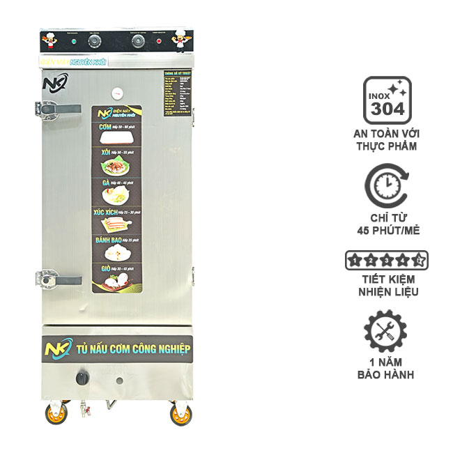 Tủ nấu cơm 12 khay điện gas NK-12KDGL