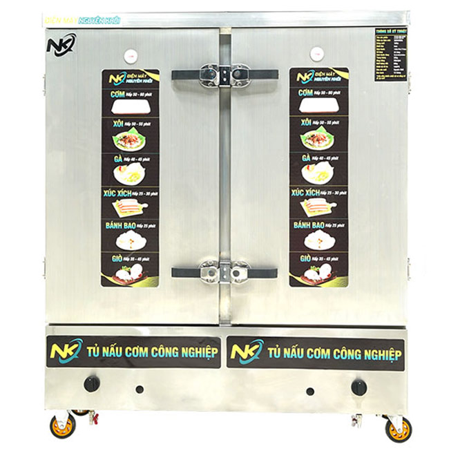 Tủ nấu cơm đa năng 24 khay điện gas
