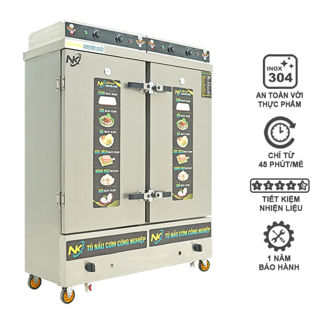 Tủ nấu cơm 24 khay điện gas NK-24KDGL