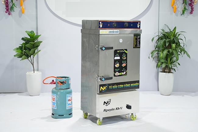 Tủ nấu cơm 6 khay điện gas 