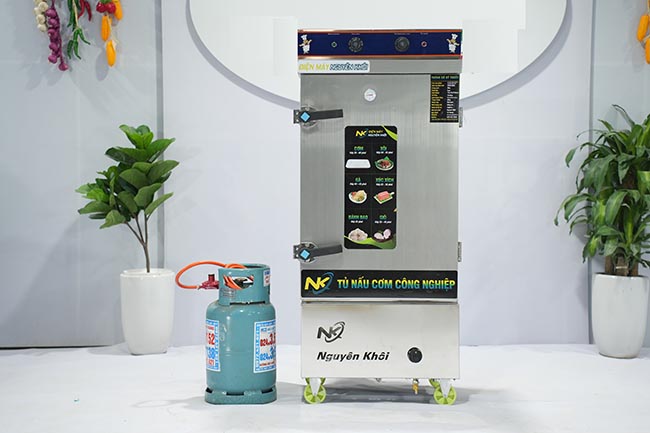 Tủ nấu cơm 10 khay điện gas