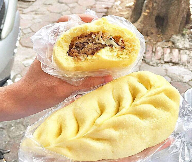 bánh bao nhân gà nấm healthy