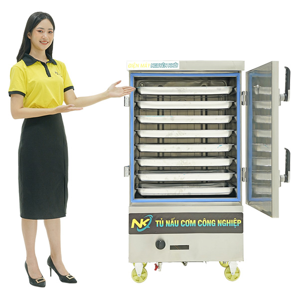 Tủ nấu cơm 8 khay điện gas NK-8KDGR