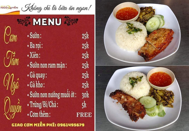 Công dụng của menu cơm tấm 