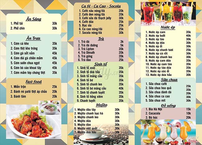 Xây dựng menu đa dạng 